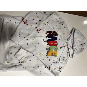 Rebel Minds Sauce Graphic Print White Pullover Hoodie Men's M